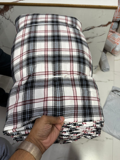 Buy Rare Cotton Twill Vintage White Check Fabric