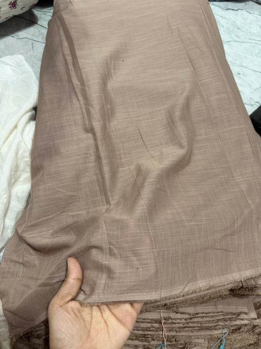 Buy Fine Mul Cotton Slub Soft Brown Fabric
