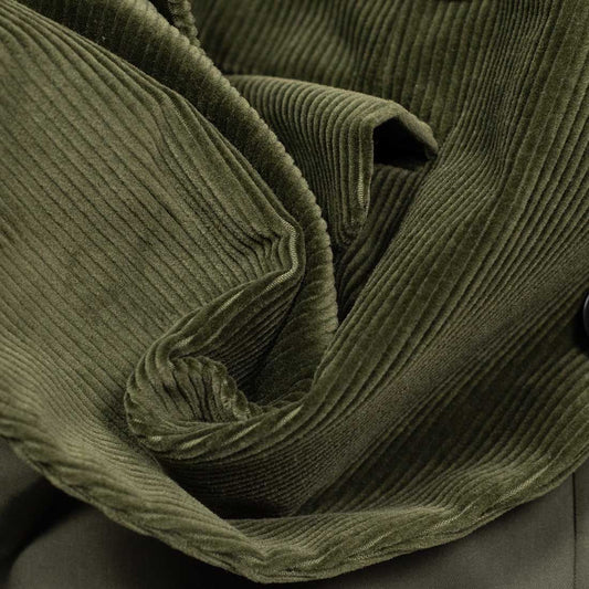 Buy Corduroy Solid Olive Fabric (20 Wale) 