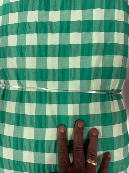 Premium Seersucker Green Shade Check Fabric
