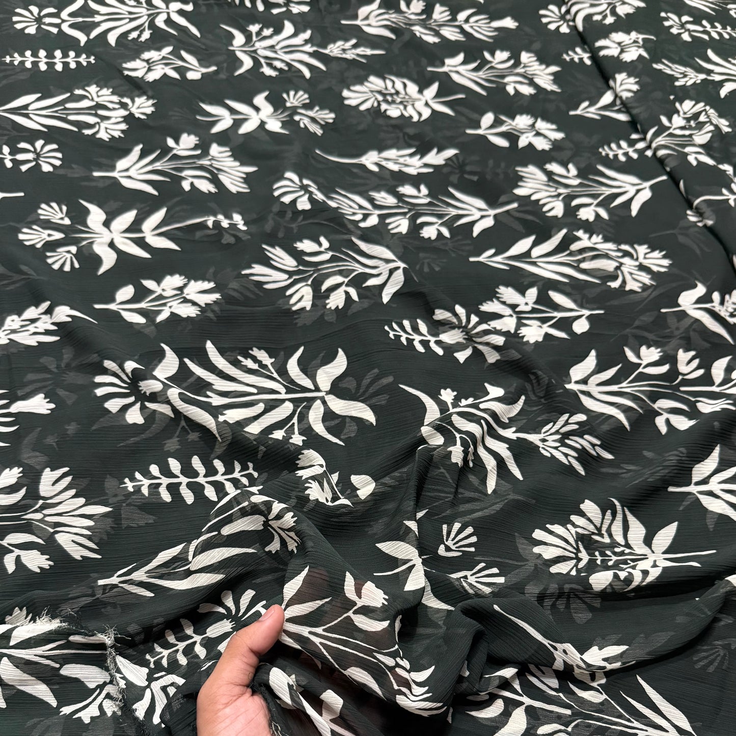 Buy Viscose Chiffon Stick Plant Printed Fabric