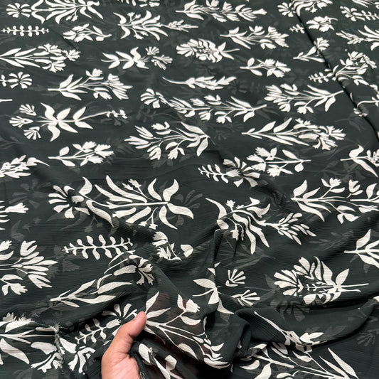 Buy Viscose Chiffon Stick Plant Printed Fabric