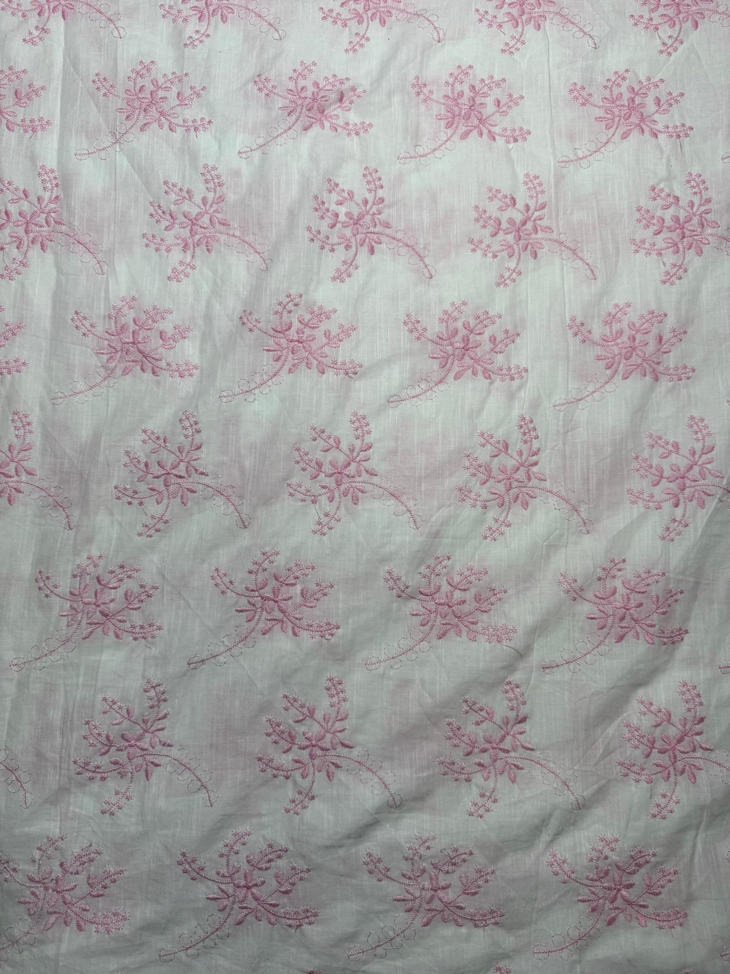 Buy Pure Cotton Cambric slub Baby Pink Embroidery Fabric