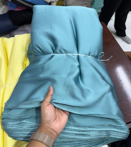 Buy Italian Silk Solid Teal Blue - MAF 