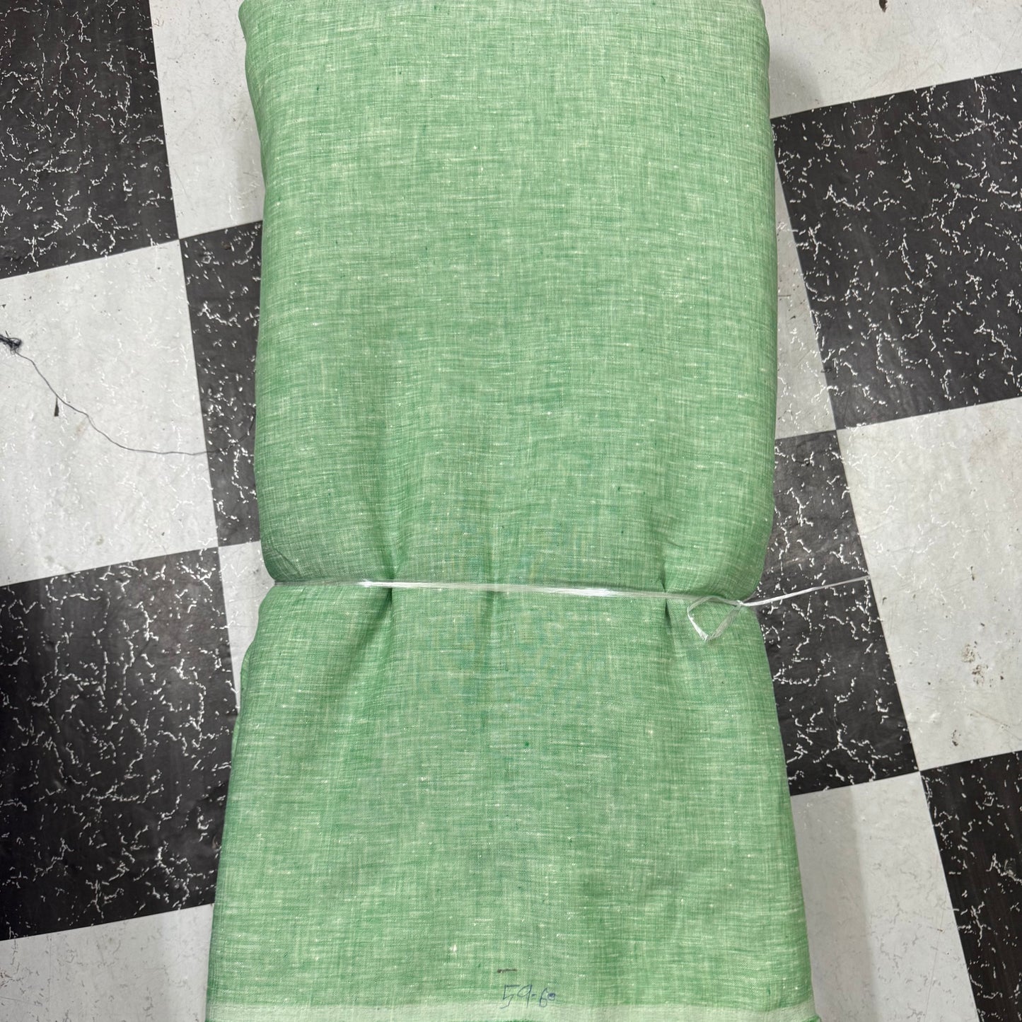 Buy Pure Linen Washed Green Fabric