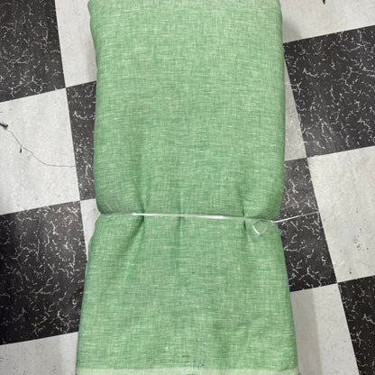 Buy Pure Linen Washed Green Fabric