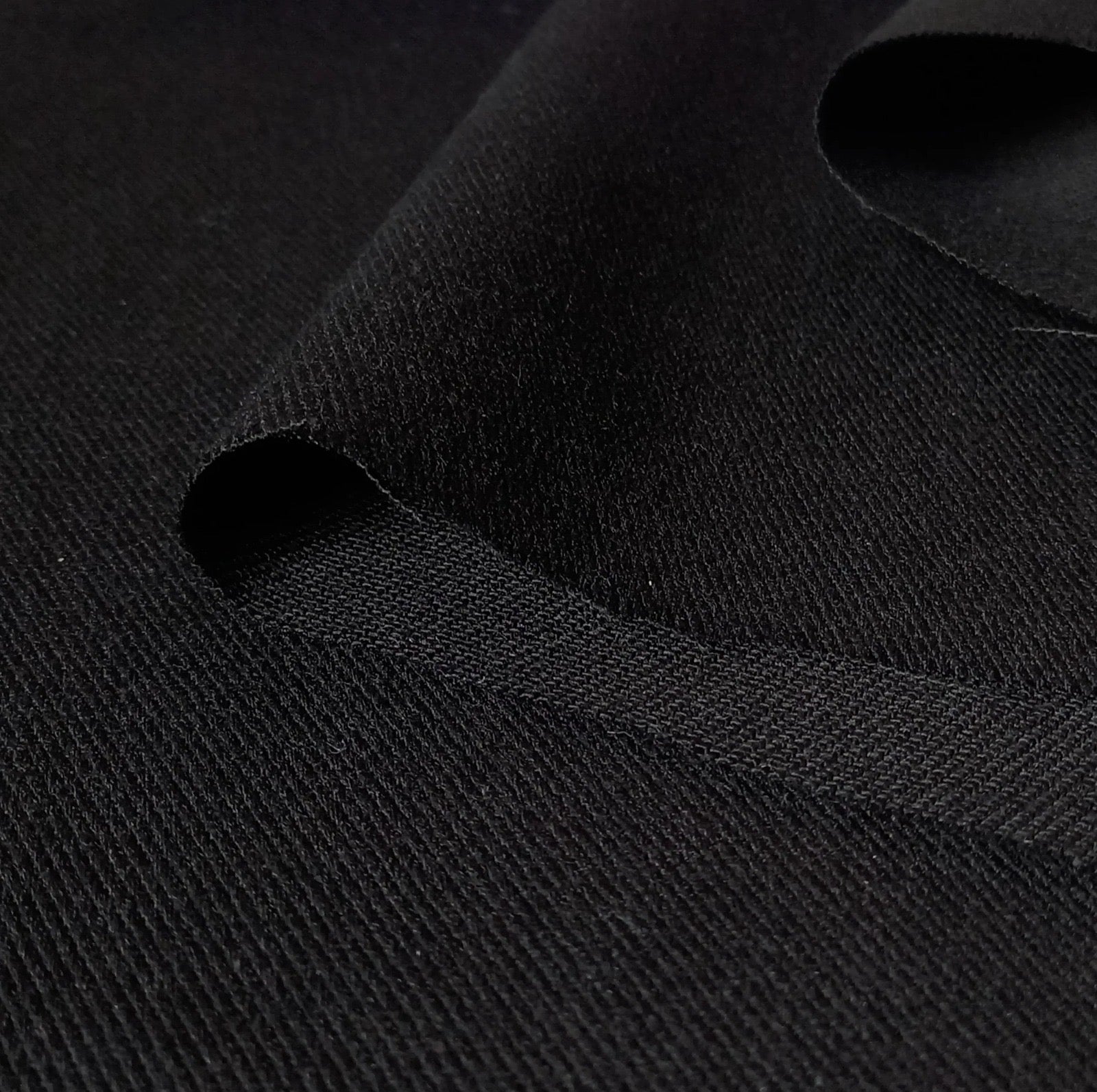 Buy Bottom Non Denim Twill Lycra Jet Black Fabric 