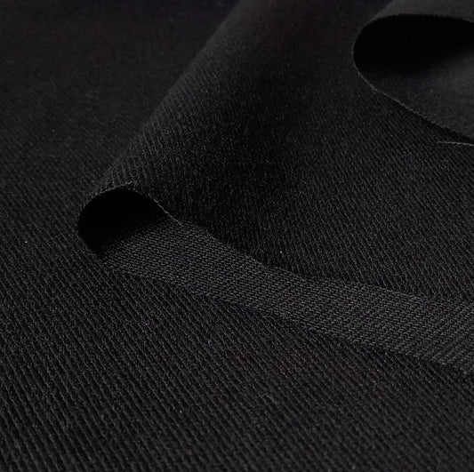 Buy Bottom Non Denim Twill Lycra Jet Black Fabric 