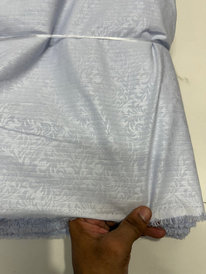Buy Shirting Poplin Baby Blue Self Dobby Scroll Fabric