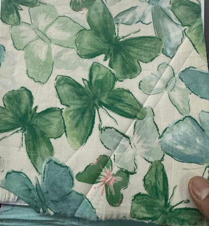 Buy Cotton Poplin Butterfly Green Shade Printed Fabric