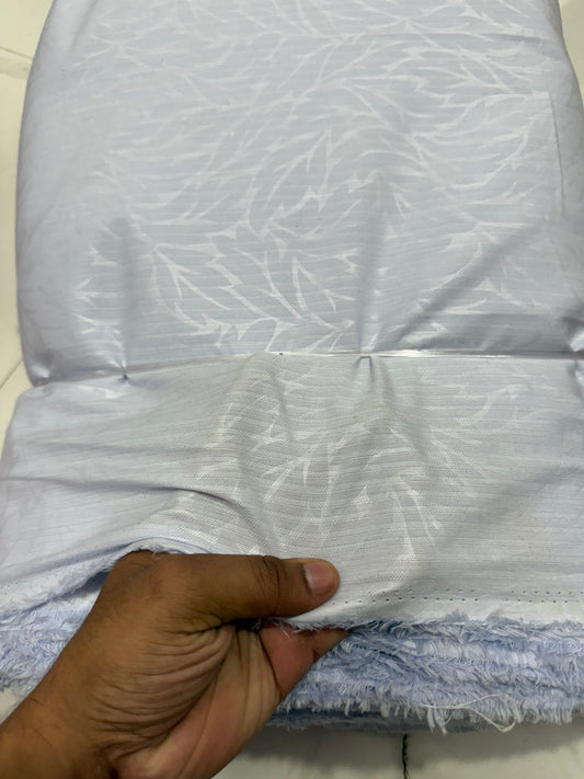 Buy Shirting Poplin Baby Blue Self Dobby Leaf Fabric
