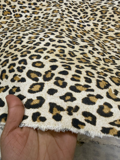 Buy Cotton Linen Cheetah Printed Fabric Soft Furnishing
