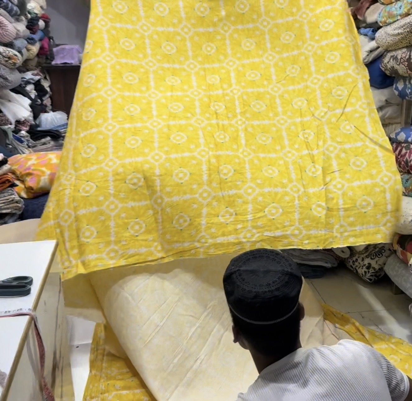 Buy Cotton Viscose Linen Banana Roll Printed Fabric