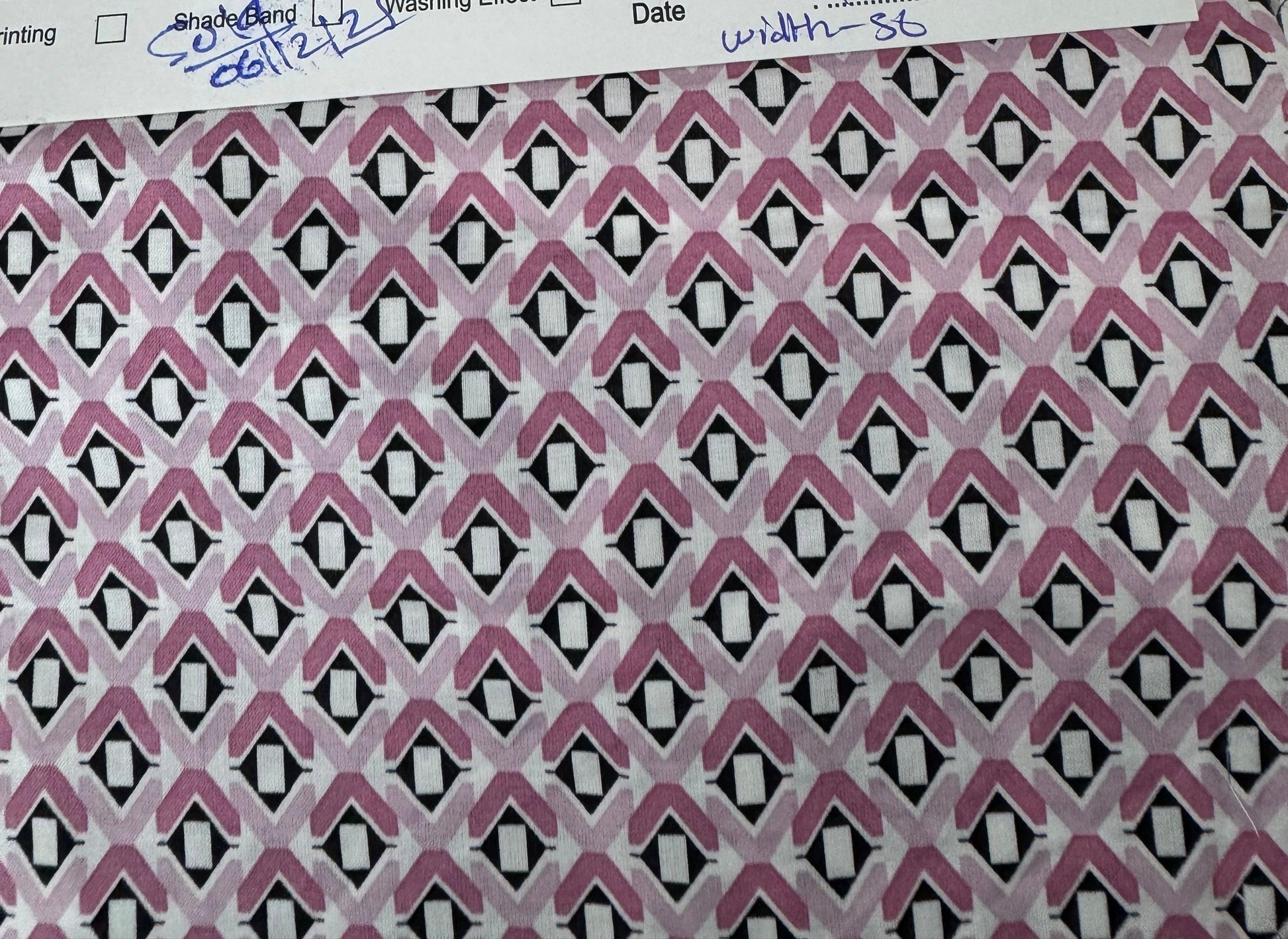 Buy Mul Cotton Pink Black Abstract Box Printed Fabric - MAF