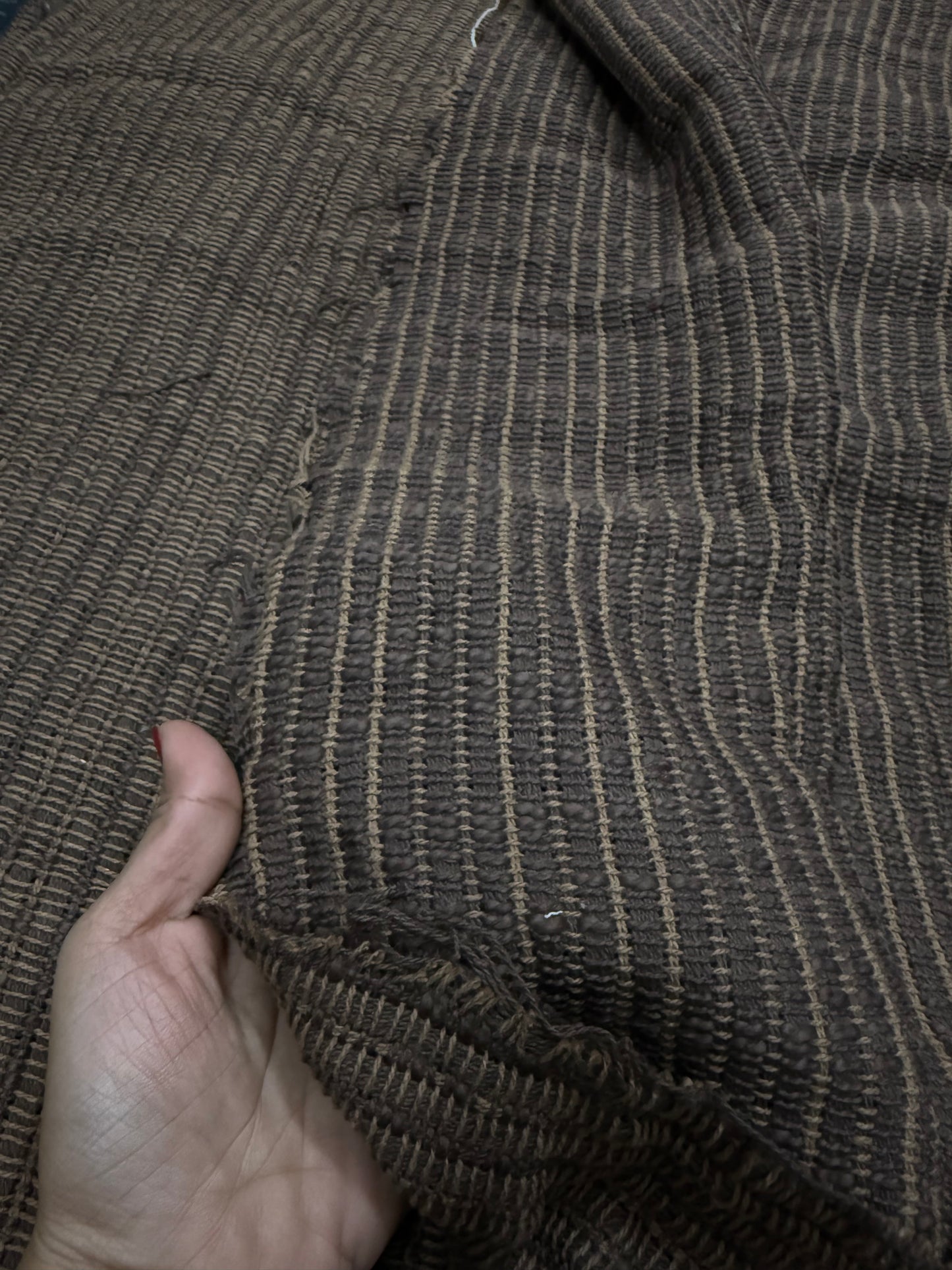 Buy Brown Handknotted Carpet Fabric