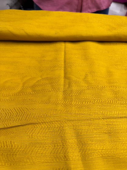 Buy Cotton Heavy Jacquard Mustard Yellow Self Work Fabric