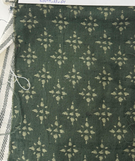 Buy Cotton Heavy Jacquard Dark Green Base Neon Work Fabric