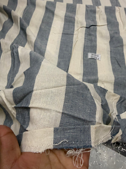 Buy Cotton Linen Broad Stripe Powder Blue Fabric