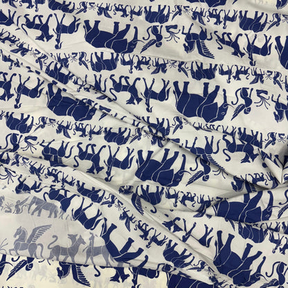 50s Poplin Abstract Animal Printed Fabric