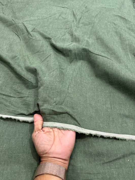 Buy Lab Certified Pure Linen Dirty Green Fabric