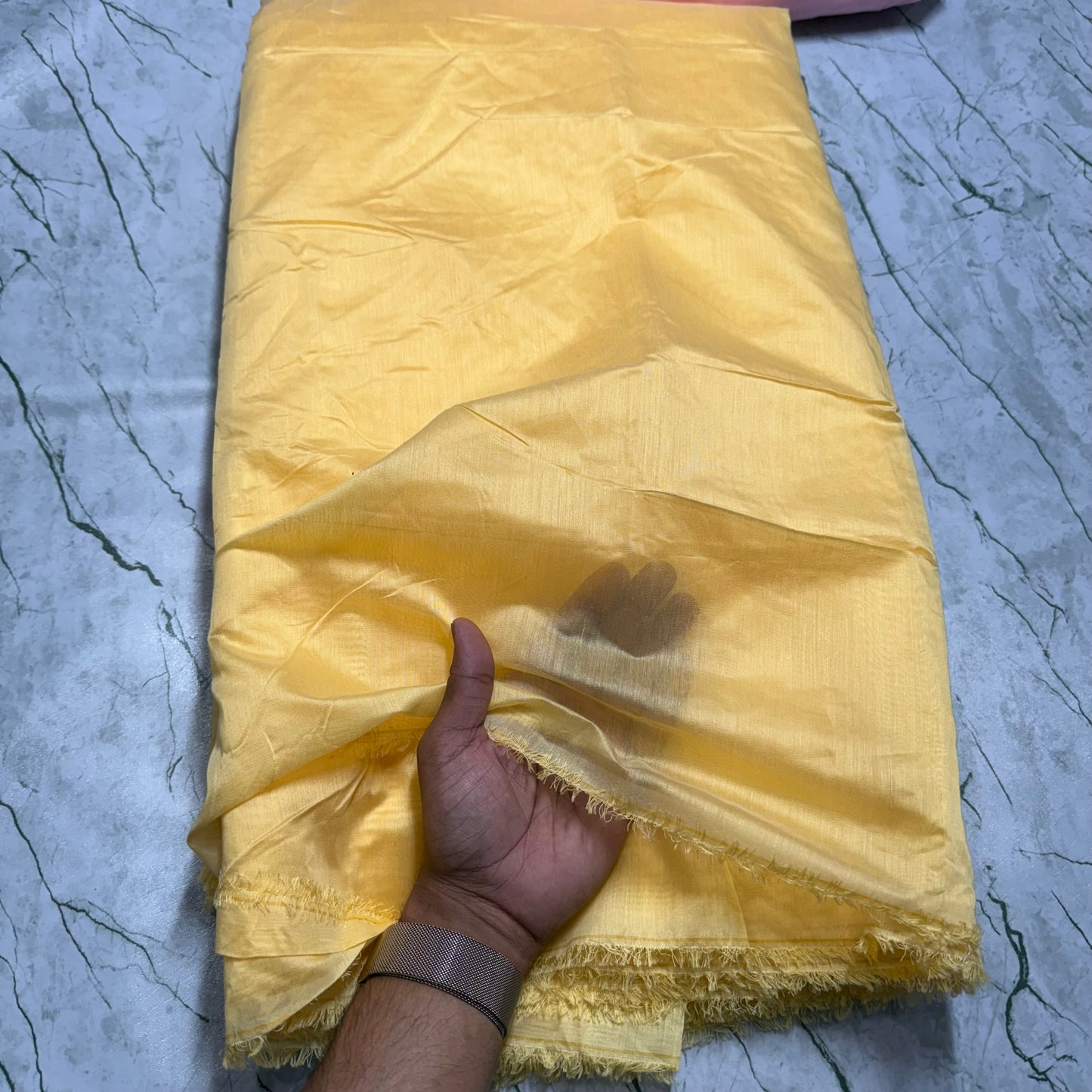 Buy Authentic Viscose Chanderi Baby Yellow Fabric