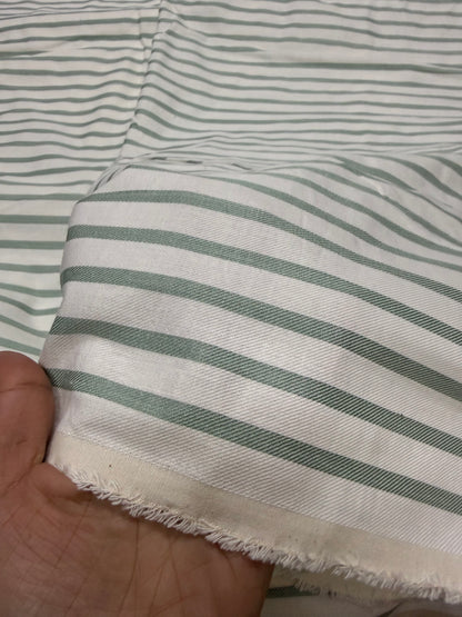 Buy Bottom Non Denim Twill Mint Green Stripe Fabric