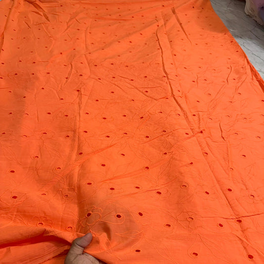 Buy Cotton Orange Rose Hakoba Fabric