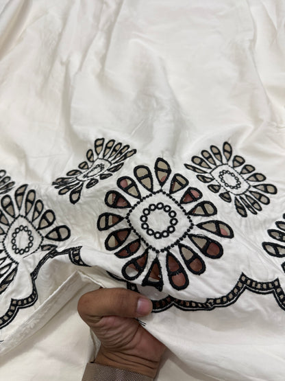 Buy Silk Hakoba Border Black Design Fabric