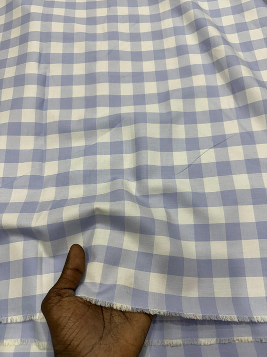 Buy 50s Poplin Lavender Check Fabric