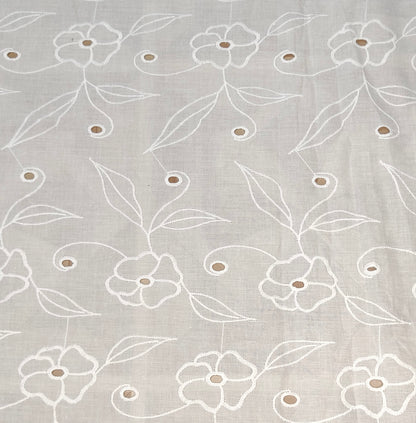 Buy Cotton Hakoba Rose Embroidery Fabric For Making Dress, Top & More