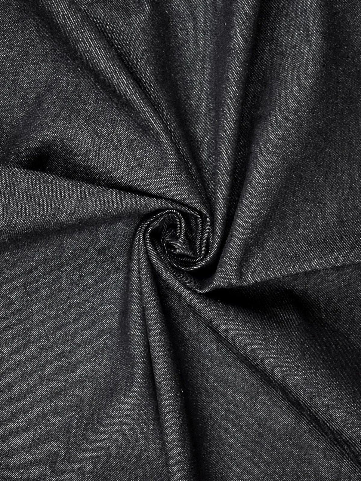 Buy Denim Washed Black Coloured Fabric