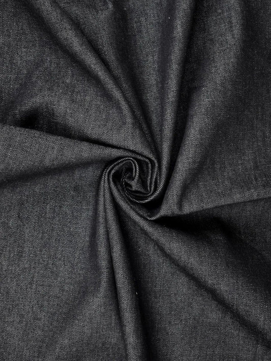 Buy Denim Washed Black Coloured Fabric