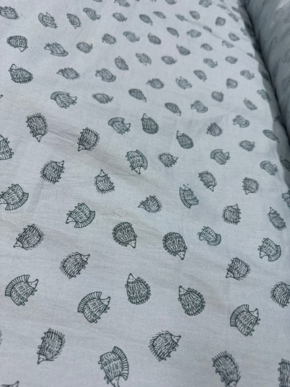 Buy Cotton Poplin Kid Porcupine Printed Fabric