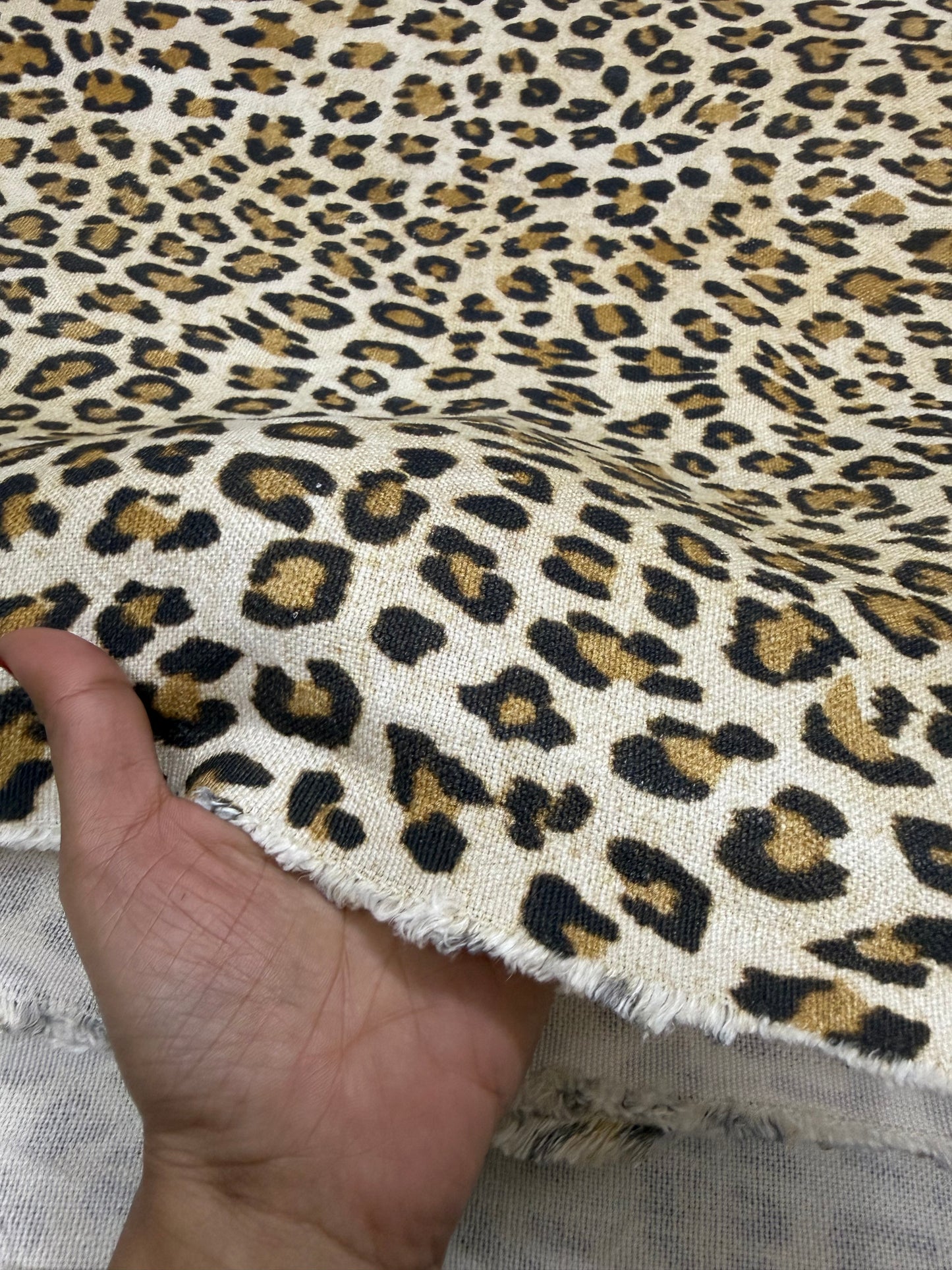 Buy Cotton Linen Cheetah Printed Fabric Soft Furnishing