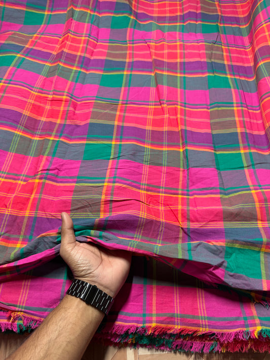 Buy Cambric Twill Vibrant Checks Fabric