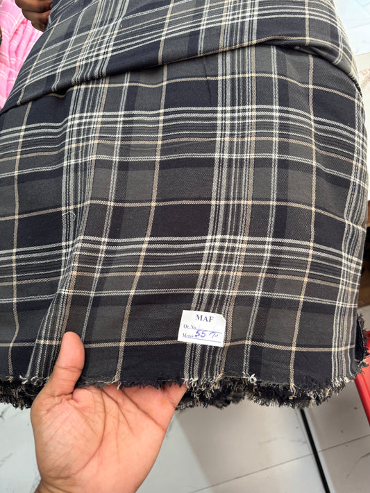 Buy Cotton Twill Black White Check Fabric