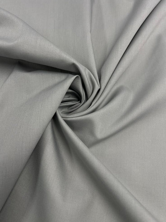Buy Grey Pure Cotton Poplin Fabric