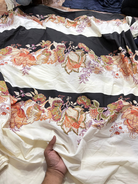 Buy Poplin Panel Floral Printed Fabric