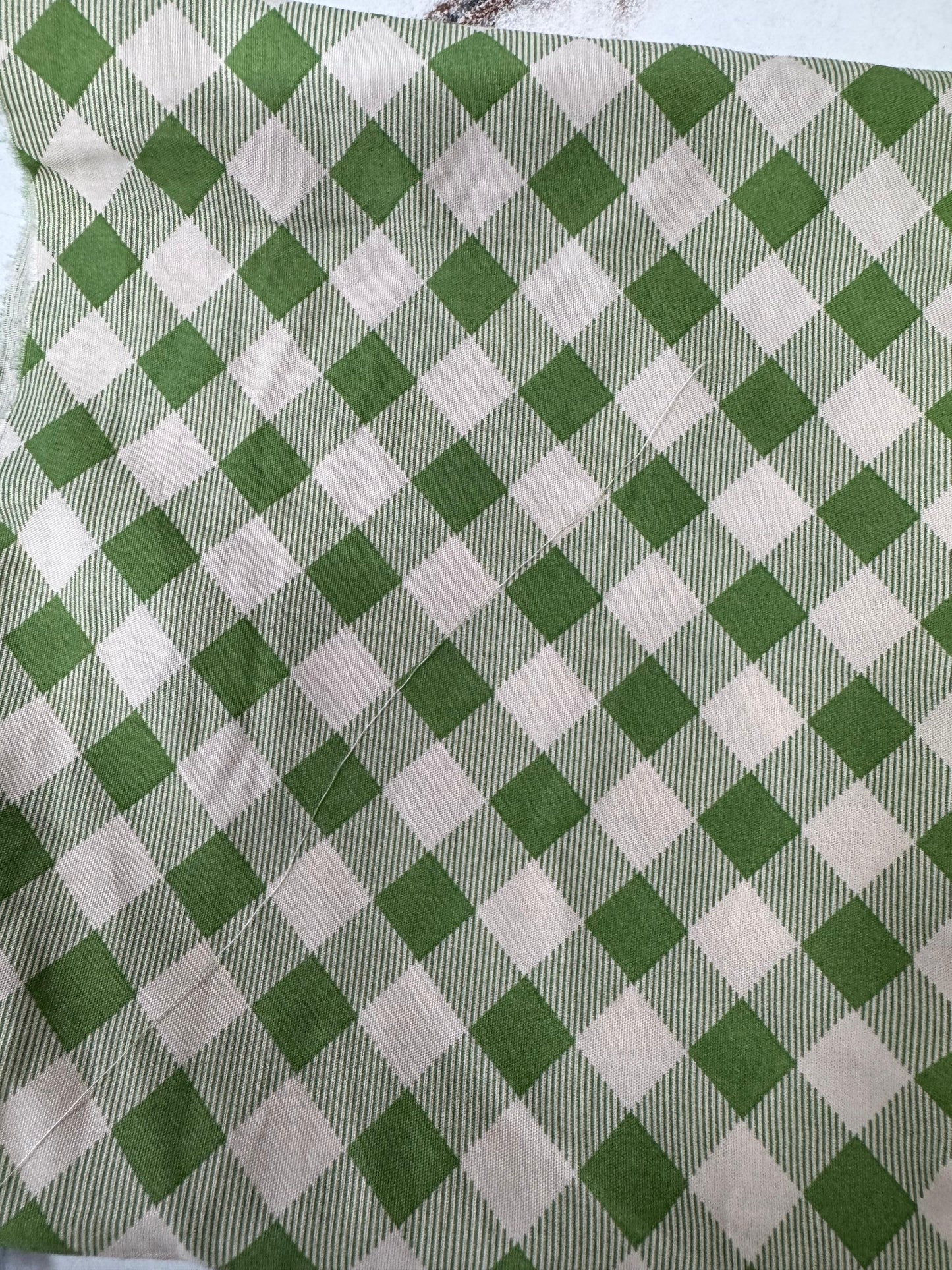 POPLIN CHECK GREEN 58 inch width