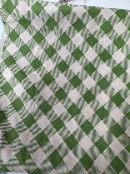 POPLIN CHECK GREEN 58 inch width