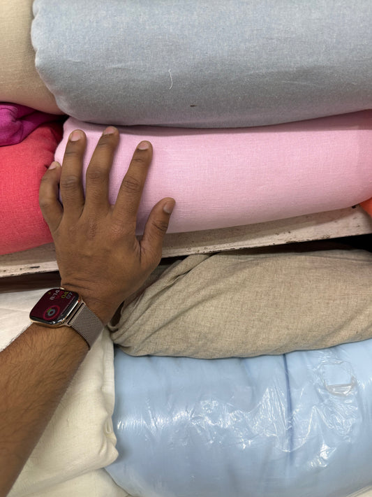 Buy Linen Solid Pink Solid Fabric