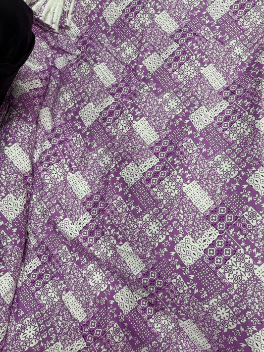 Buy Cotton Viscose Purple EthnoBlend Drapescape Fabric