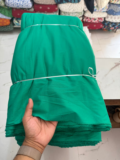 Buy Poplin Cotton Solid Green Fabric