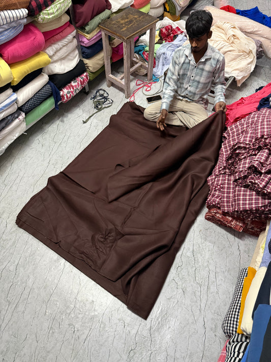Buy Lab Certified Pure Linen Chocolate Brown Fabric