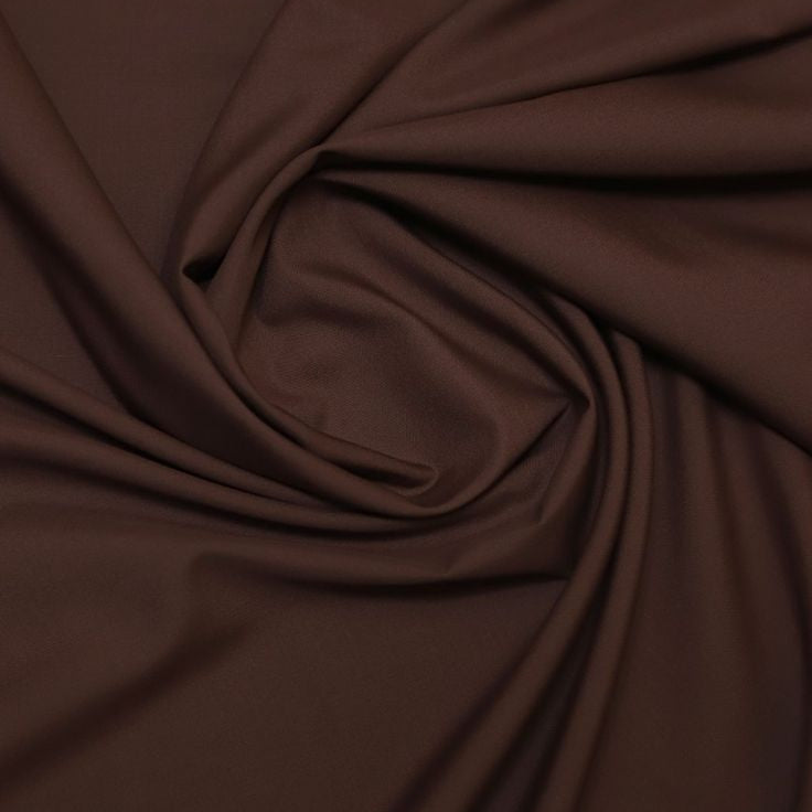 Buy Solid Chocolate Brown Pure Cotton Poplin Satin