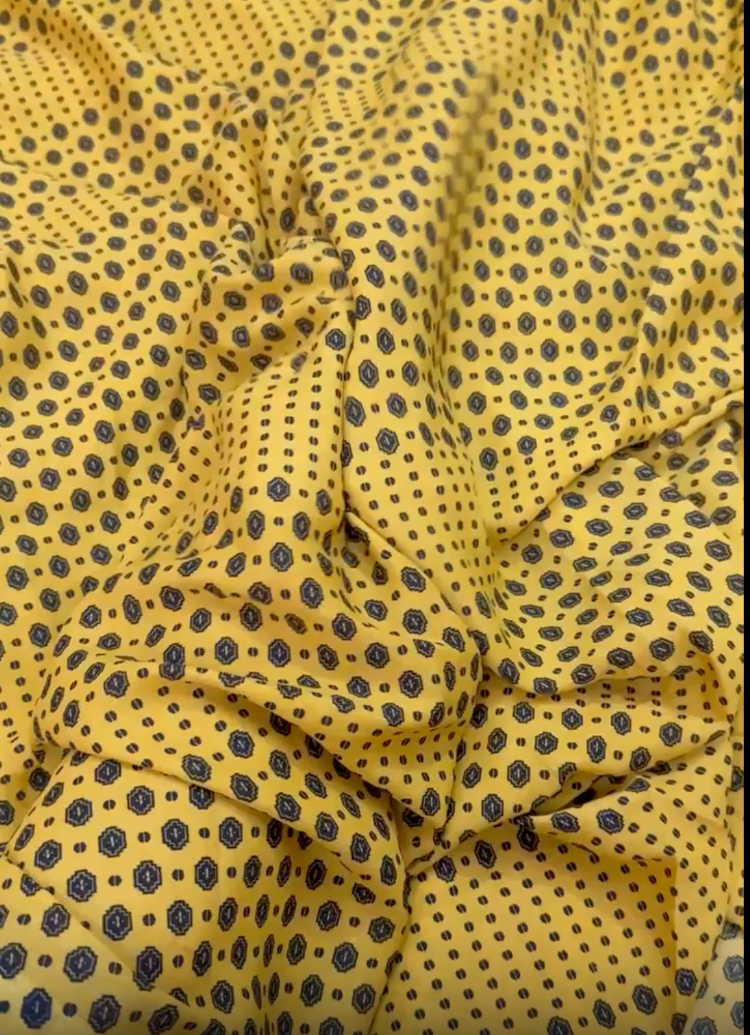 Buy Poly Crepe Yellow Beads Fabric