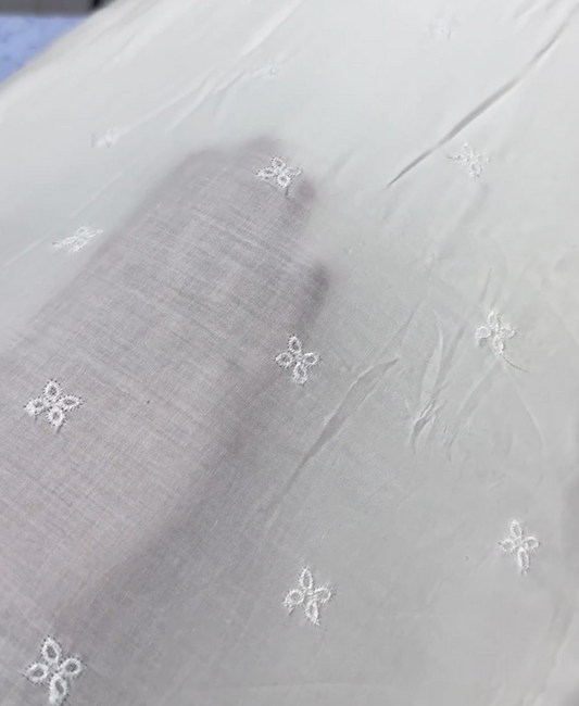 Buy Cotton Hakoba Small Butta Cutwork Fabric