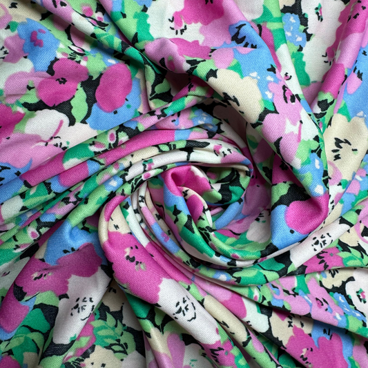 Buy Knitted Colorful Floral fabric