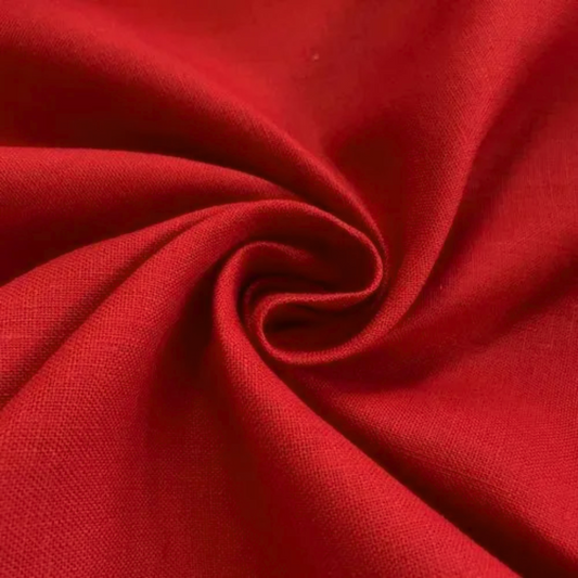 Cotton Linen Red Fabric