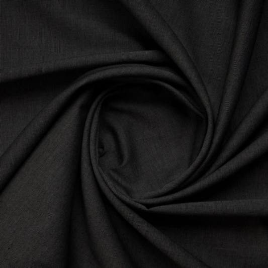 Buy Cotton Linen Jet Black Solid